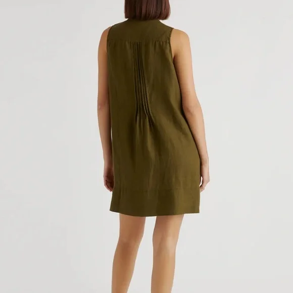 100% European Linen Sleeveless Swing Dress - Picture 3 of 8